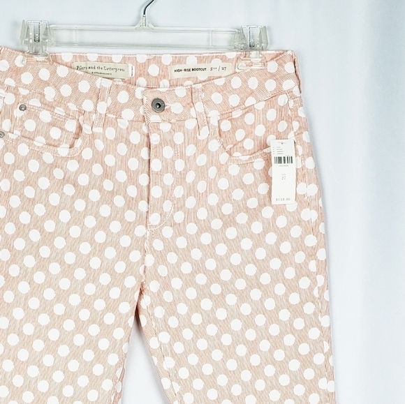 ANTHROPOLOGIE Pilcro high rise bootcut jeans NWT polka dot spring - Picture 3 of 8